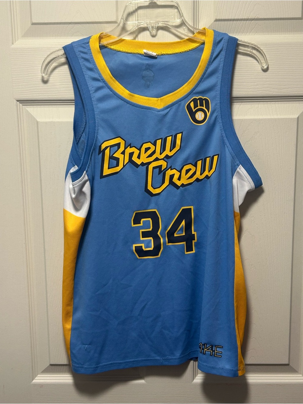 Giannis Antetokounmpo Milwaukee Brewers Brew Crew SGA Basketball Jersey M